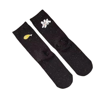 Japanese small design cotton summer cartoon knee socks for men and women, mid-length, trend of season, internet celebrity