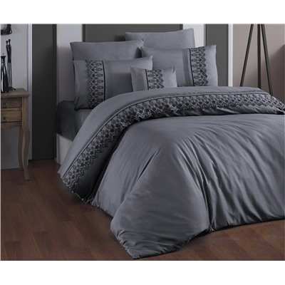 Сатиновое Постельное белье Евро 2 сп. V.I.P Moonlıght SATIN First Choice