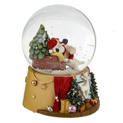 GAEM Фигурка декоративная "Дед Мороз" в стекл шаре (муз), D 10 см, L10 W10 H14 см
