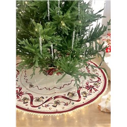 Красные бантики Юбка для елки д140 см тесьма 2415524