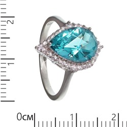 Кольцо 'Царица' с голубым фианитом ТШКН.726Ф51.15