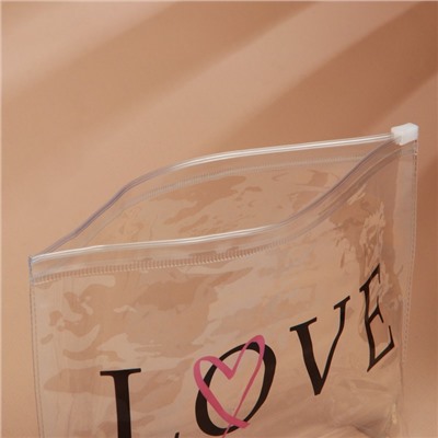 Косметичка из прозрачного PVC 21 х2 х14 см «LOVE»