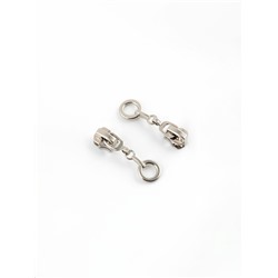 Бегунок для металлической молнии, №3, «Кольцо», 10 шт., цвет никель