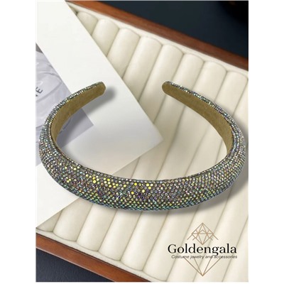 Ободок для волос со стразами объемный Арт ОБ6/003