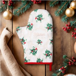 Варежка-прихватка Этель Сhristmas melody, 20×28 см, саржа, 100% хлопок, ватин 250 г/м²