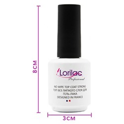 Верхнее покрытие Lorilac Professional No Wipe Top Coat Strong без липкого слоя 15 ml