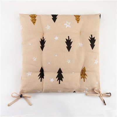 Подушка на стул новогодняя "Доляна" Christmas mood 42х42х7см, 100%хл, рогожка 164 г/м2