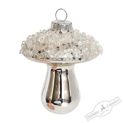 Грибочек серебряный (стекло) 7х7х8,5 см