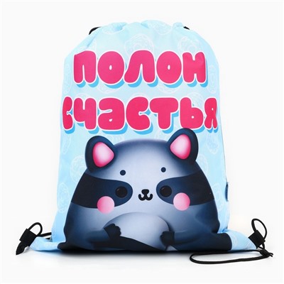 Мешок для обуви «Полон счастья» полиэстер, размер 41×34 см