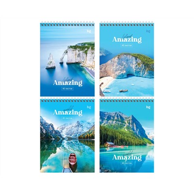 Блокнот А5 40л. на гребне BG "Amazing"