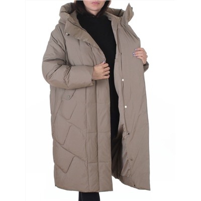 A621 BEIGE Пальто зимнее женское (200 гр. холлофайбер)