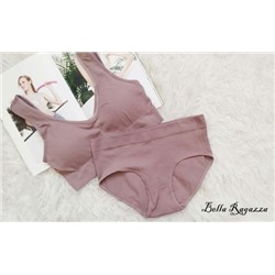 Комплект топик+трусики, коричневый