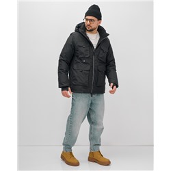 Куртка - жилетка трансформер с подогревом 2 в 1 мужская зимняя черного цвета 6668Ch