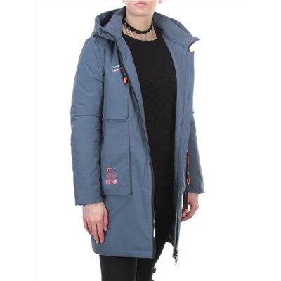105-1 GRAY/BLUE Пальто демисезонное женское FAMILY (100 гр. синтепон)