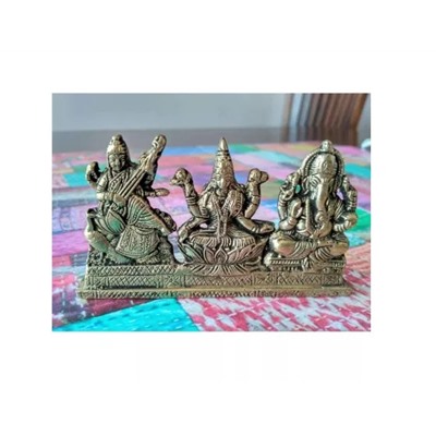 Статуэтка Лакшми, Ганеши и Сарасвати, Laksmi Ganesha Saraswati Idol, произв. Kalyan Puja