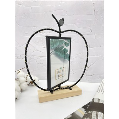 Фоторамка со светодиодами «Apple», black, металл (10*15 см)