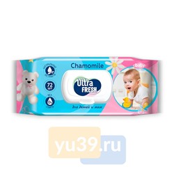 Салфетки влажные Ultra Fresh Baby для детей и мам, с клапаном, 72 шт.