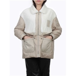 H24-223 BEIGE Куртка демисезонная женская (100 гр. холлофайбер)