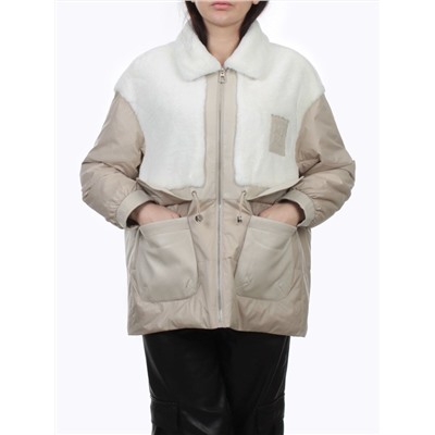 H24-223 BEIGE Куртка демисезонная женская (100 гр. холлофайбер)