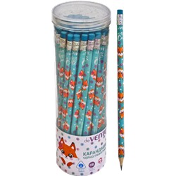 Карандаш ч/г HB "deVENTE. 100% Cute. Fox"  2мм трёхгран дерево с ластиком 5032112/Китай