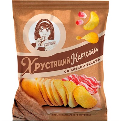 Чипсы Хрустящий картофель со вкусом бекона 160 г/КДВ