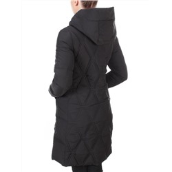 2158 BLACK Пальто зимнее облегченное  женское YINGPENG (150 гр. холлофайбер)
