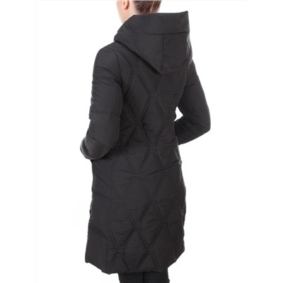 2158 BLACK Пальто зимнее облегченное  женское YINGPENG (150 гр. холлофайбер)