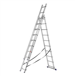 Лестница, 3 х 10 ступеней, алюминиевая, трехсекционная, Сибртех