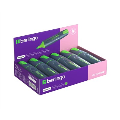 Текстовыделитель Berlingo "Textline HL300" зеленый, 1-5мм