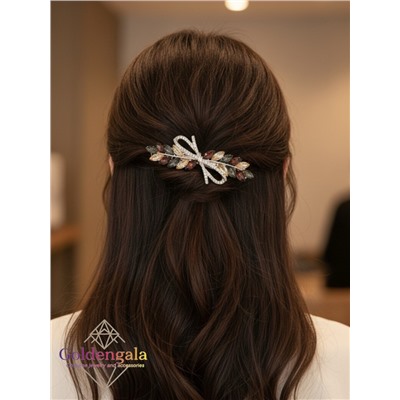 Заколка автомат для волос с кристаллами «Блеск элегантности» ЭЛЗ13/02