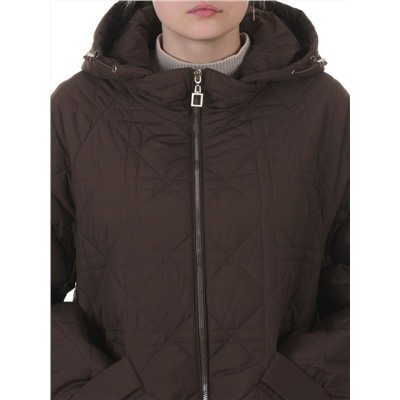 8061 BROWN Куртка стеганная демисезонная женская (100 гр. холлофайбер)