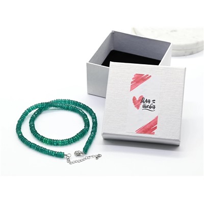 Бусы из натуральной Шпинели зеленой диски, 48см, 51,3г