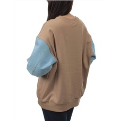 3266 BROWN/LT. BLUE Толстовка женская (95% хлопок, 5% спандекс)
