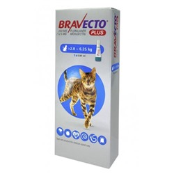 Бравекто Плюс для кошек весом 2.8-6.25 кг капли на холку (1 пипетка)