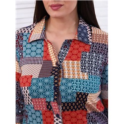 Рубашка Пэчворк бирюза ИвК