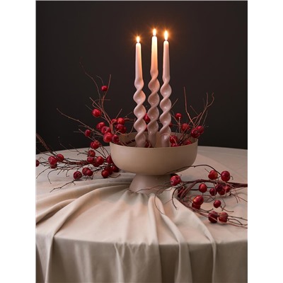 Набор из двух свечей цвета пыльной розы из коллекции Essential, 35 см