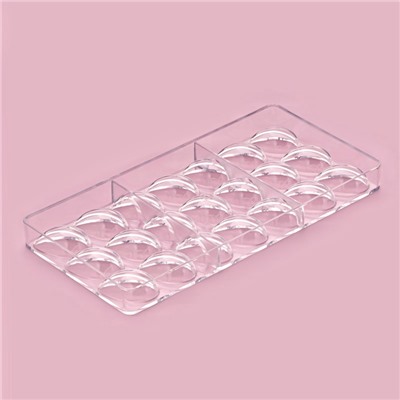 Форма для конфет и шоколада KONFINETTA «Кофейные зерна», 33×16.2 см, 21 ячейка, прозрачная