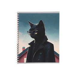Тетрадь 48 листов в клетку на гребне, Calligrata «Чёрный Кот», обложка мелованный картон, МИКС