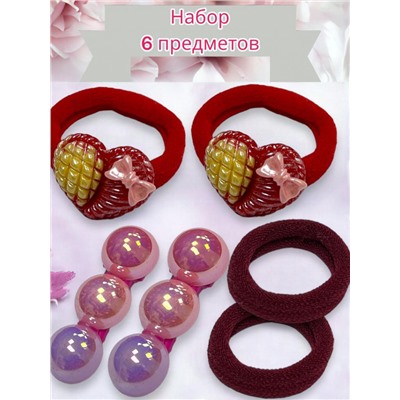 Детский набор аксессуаров для волос (Резинка 4 шт +уточка 2 шт) НД3 тип 1