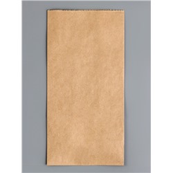 Пакет крафт бумажный, фасовочный, прямоугольное дно, 12×8×24 см, 50 г/м²