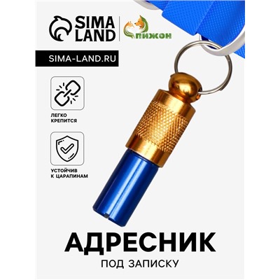 Адресник-капсула под записку, 0,8 х 3,3 см (фасовка 6 шт), микс цветов