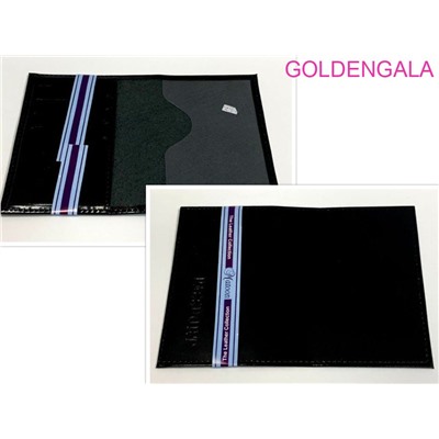 Обложка для паспорта с кармашками из кожи черная