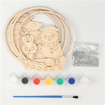 Роспись по дереву на новый год «Веселая зима», набор для творчества