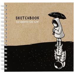 Скетчбук 60л., 150*150 MESHU "Space Traveler", на гребне, выб. лак, soft-touch, 120г/м2