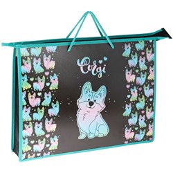 Папка для чертежей и рисунков А3 ArtSpace "Corgi", пластик, 70мм, на молнии