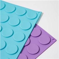 Форма для конфет и шоколада Доляна «Круг», силикон, 29×17×0.5 см, 24 ячейки (d=3.4 см), МИКС