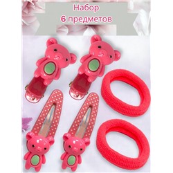 Детский набор аксессуаров для волос (2 резинки и 2 уточки +тик-так 2) НД3 тип 1