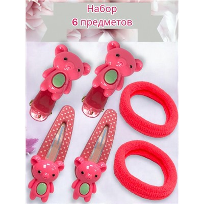 Детский набор аксессуаров для волос (2 резинки и 2 уточки +тик-так 2) НД3 тип 1