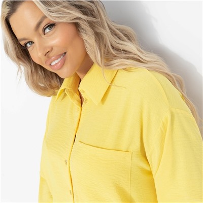 Рубашка свободного кроя, Создала себя сама (желтая)