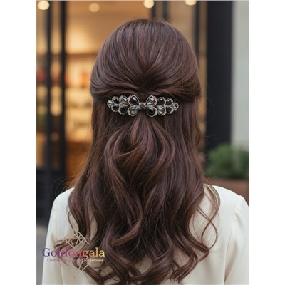 Заколка автомат для волос с кристаллами «Блеск элегантности» ЭЛЗ12/02
